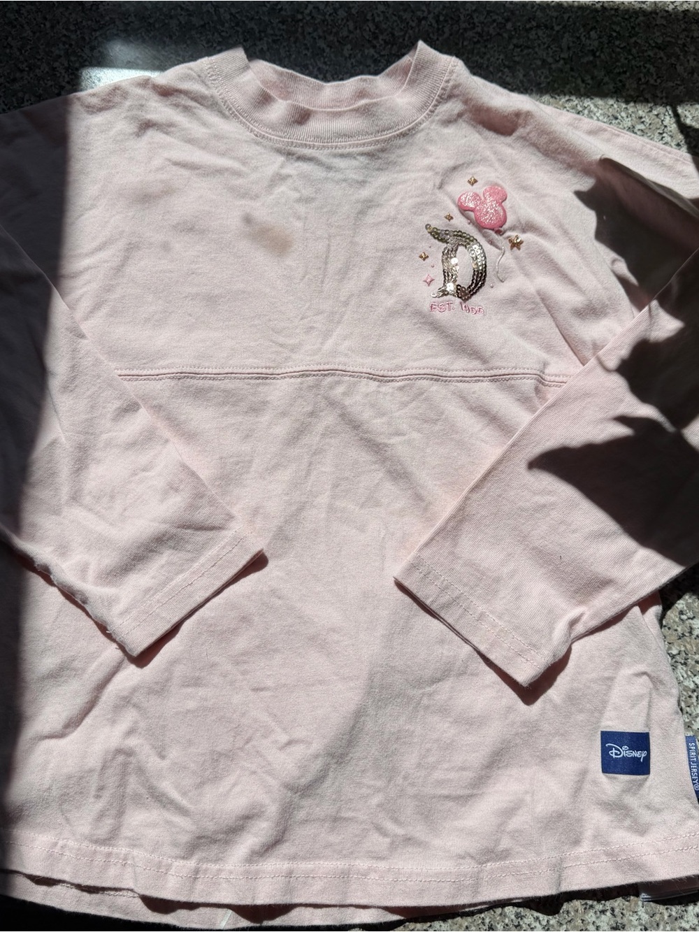 Disneyland Girls Spirit Jersey fireworks and Mickey balloon details size large
